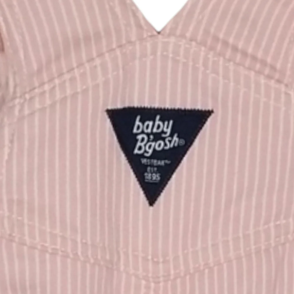 OshKosh Stretchy Pink Stripe Overalls 9M
